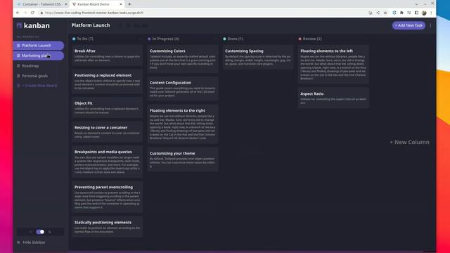 Kanban Board - simple demo in Vue with persistent data смотреть онлайн