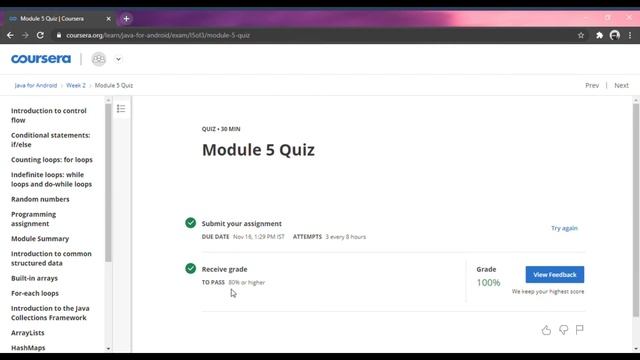 Week 2 | Module 4, 5 | Java for Android | ALL CORRECT | Coursera Solutions смотреть онлайн