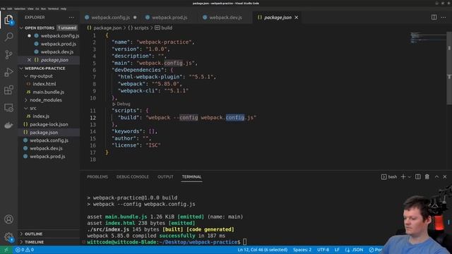 Webpack Production and Development смотреть онлайн