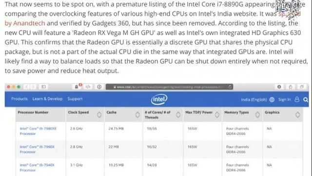 Intel Core i7-8809G CPU With Integrated AMD Radeon RX Vega Graphics [ tech ] смотреть онлайн
