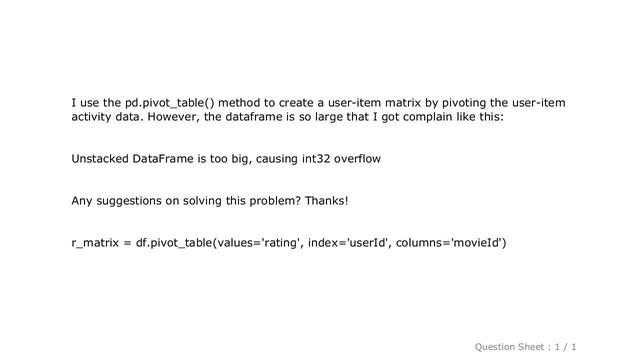 Pandas : PANDAS: int32 overflow? Can't bulid a pivot table смотреть онлайн