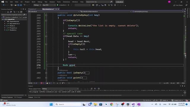 How to delete a node with a given key/value from linked list data structure смотреть онлайн