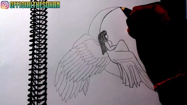 How to draw an angel Sketch || Pencil sketch Tutorial || Drawing video смотреть онлайн
