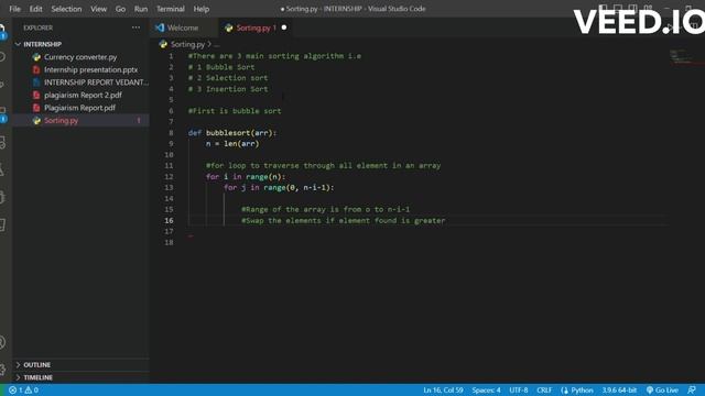 Bubble sort in Java| Sorting Algorithm for Placement | Visual Studio Code 2023 смотреть онлайн