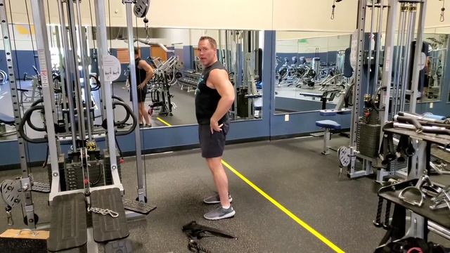 Triceps Extension: Leaning Forwards On Swivel Pulley (split Strap, Rope Or Fat Grip)
