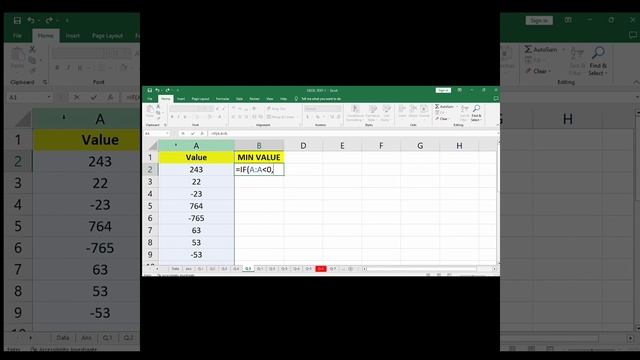 find minimum(Min) Negative Value in range?|| #tips #tricks #excel #exceltips ? смотреть онлайн