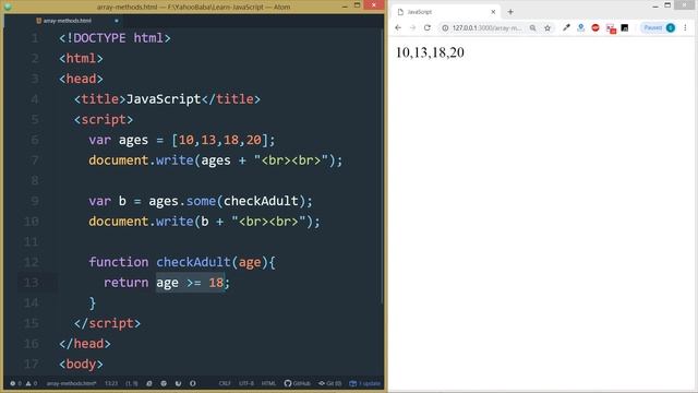 JavaScript Array Some & Every Methods Tutorial in Hindi / Urdu смотреть онлайн