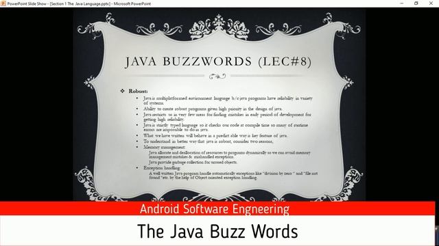 The Java Buzz Words | Lec#6 | Android Software Engineering | Software Engineering World смотреть онлайн