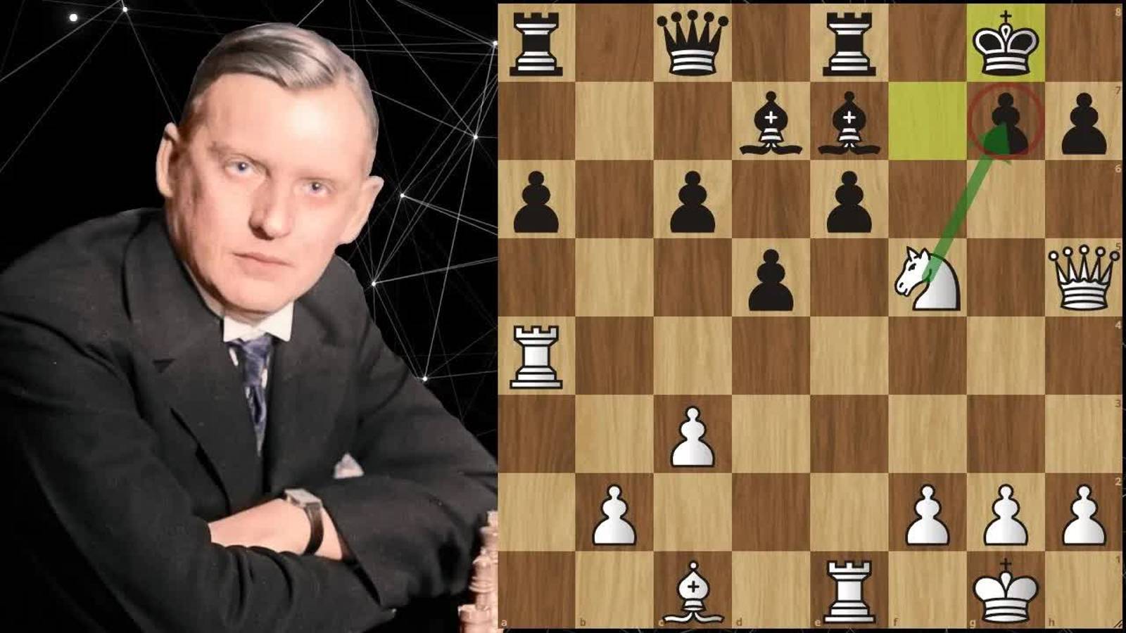 Александр Алехин вслепую разрывает Борохова Голливуд 1932 Шахматы