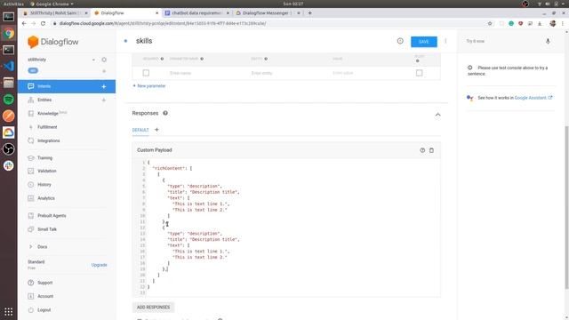 Dialogflow basic Introduction: Custom payload смотреть онлайн