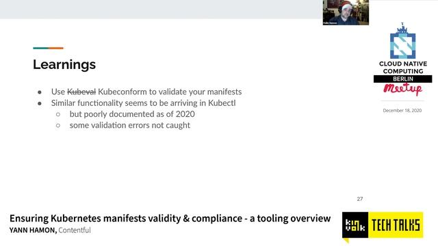 Ensuring Kubernetes manifests validity & compliance - a tooling overview - Yann Hamon, Contentful смотреть онлайн