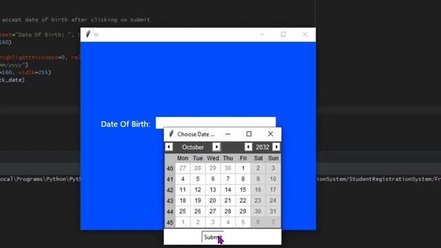 Creating a Date of Birth Entry with TkCalendar in Python Tkinter смотреть онлайн
