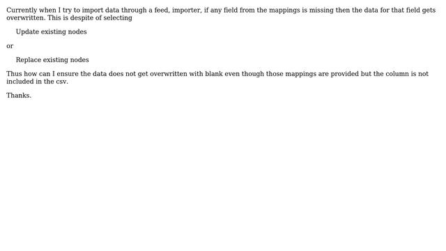 Drupal: Drupal Feed importers: Update Node values without needing to include all values in Feed смотреть онлайн