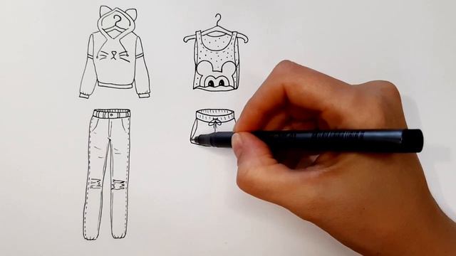 Рисуем комплекты одежды для девушки/1209/We draw sets of clothes for a girl смотреть онлайн