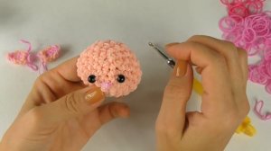 Пятачок крючком | Плетение из резинок | Как сплести Пятачка Лумигуруми