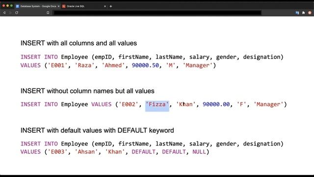 Introduction to SQL | Insert into table Part 1 | Explanation смотреть онлайн