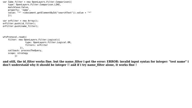 GIS: combine two OCG filters in Openlayers : ERROR: invalid input syntax for integer смотреть онлайн
