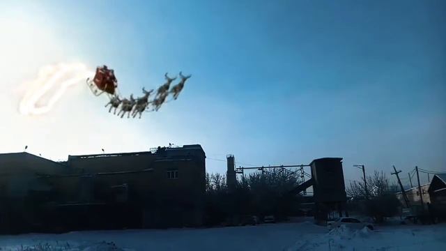 Полёт Санты. Поздравление с новым 2021 годом. смотреть онлайн