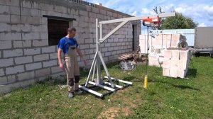 КРАН СВОИМИ РУКАМИ. ОБЛЕГЧАЕМ ПОДЪЕМ СТРОЙМАТЕРИАЛОВ. GIGANT TFS-250-12. CRANE