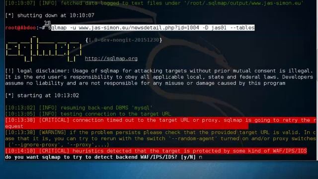 شرح اختراق المواقع المصابه بل SQL بKali Linux смотреть онлайн