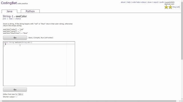 String - 1 (seeColor) Java Tutorial || Codingbat.com смотреть онлайн
