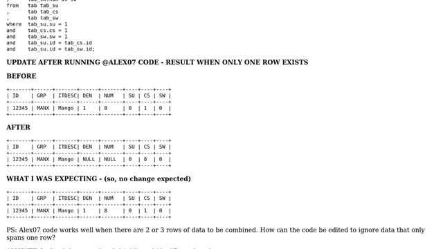 Databases: Oracle sql combine several rows of the same table into one row смотреть онлайн