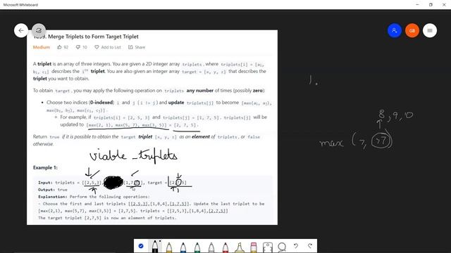 LeetCode Weekly Contest 245 Question 3: Merge Triplets to Form Target Triplet смотреть онлайн