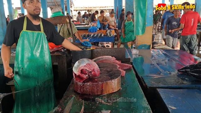 SKILLS ? TUNA CUTTING ‼️ Great tuna fish cutting by expert fish cutter смотреть онлайн