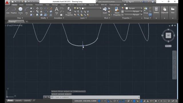 Blend Curves Command In Autocad - [AUTOCAD MODIFY TOOLBAR]