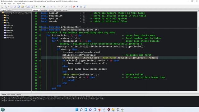 06-Pygame, Love2D and Monogame Comparison - Love2D - Drawing Text, Sound Effects and Music смотреть онлайн