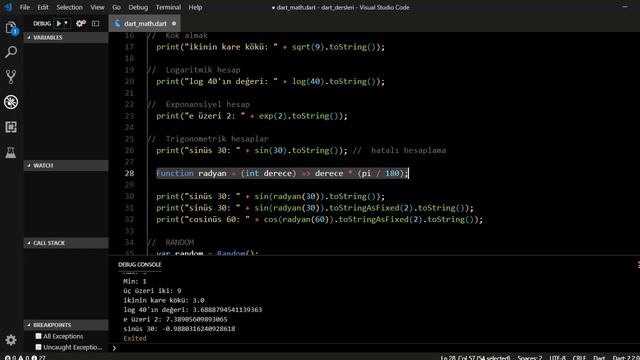 Matematik Kütüphanesi (dart:math) - Dart Programlama Dersleri #57 смотреть онлайн