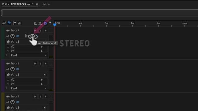 Adobe Audition: Add Tracks In The Multitrack