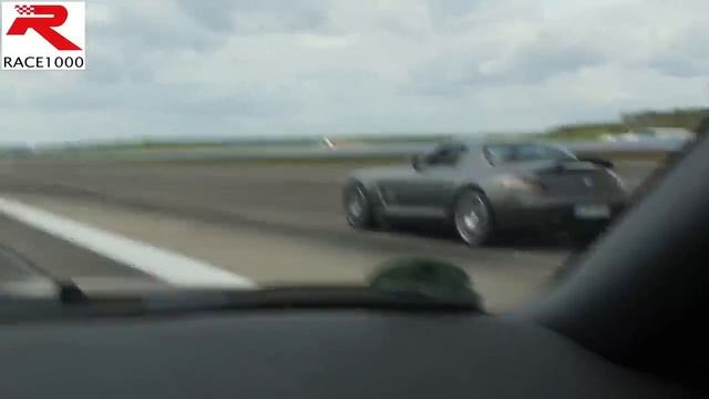 Nissan GTR MY2011 vs. Mercedes SLS AMG (60-300km/h) - ROLL RACE смотреть онлайн