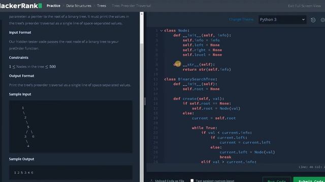 122 - Tree: Preorder Traversal | Trees | Hackerrank Solution | Python смотреть онлайн