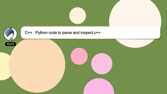 C++ : Python code to parse and inspect c++ смотреть онлайн
