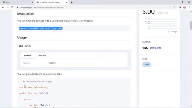 Laravel Nova | Laravel Nova Resource Tab смотреть онлайн