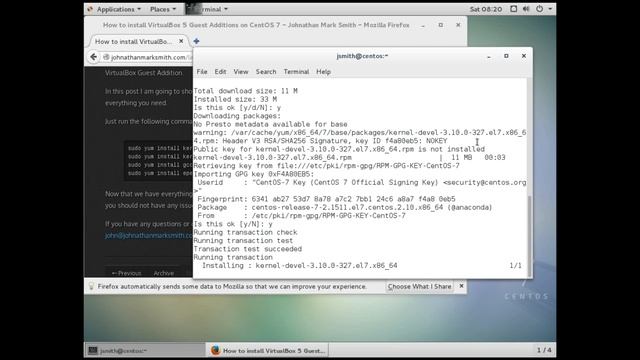 How to install VirtualBox 5 Guest Additions on CentOS 7 by Johnathan Mark Smith смотреть онлайн