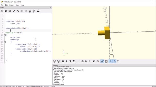 OpenSCAD - Rotate смотреть онлайн