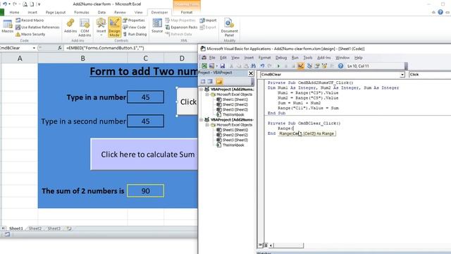 VBA code to clear contents of Excel form смотреть онлайн