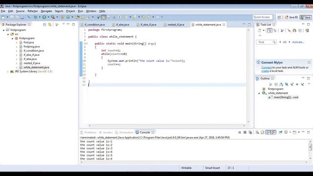 control statements in java смотреть онлайн
