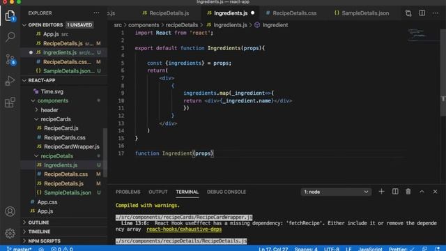 React JS Malayalam Tutorial: Recipe Site - Part 6 - Implementing and Styling Recipe Details Sectio смотреть онлайн