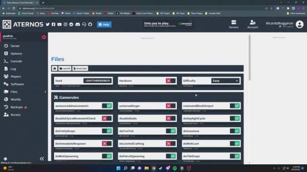 How to Enable “Keep Inventory” in Aternos