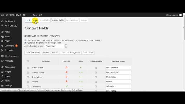 CRM Sugar Wordpress Form Builder For Contacts and Lead Capture Plugin Features demo смотреть онлайн
