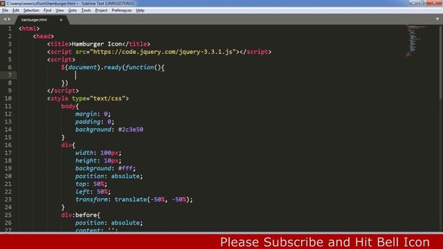 CSS Hamburger Menu Animation | CSS Animation Tutorial | csPoint смотреть онлайн