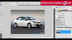 Изменение цвета автомобиля в фотошопе. (черный цвет)