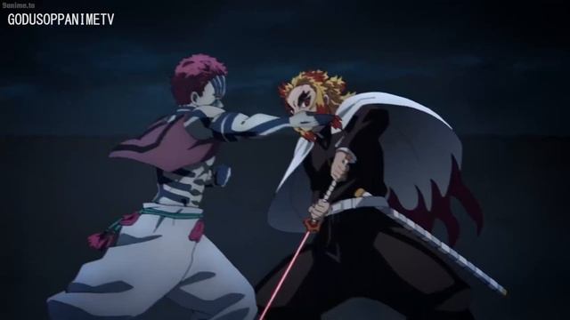 Flame Hashira Kyojuro Rengoku Vs Upper Rank Three Akaza - Part I | Kimetsu no Yaiba смотреть онлайн