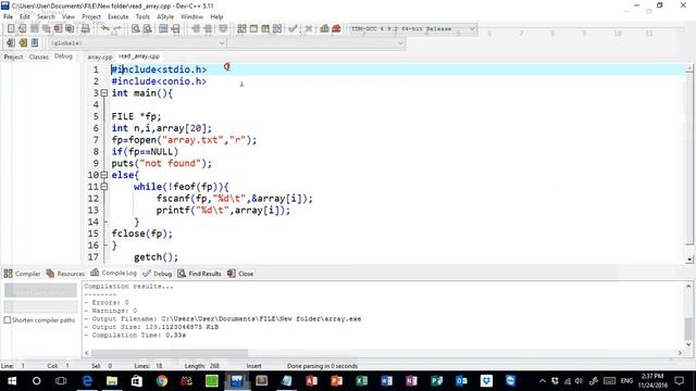 c programing language // write array as text file and read смотреть онлайн