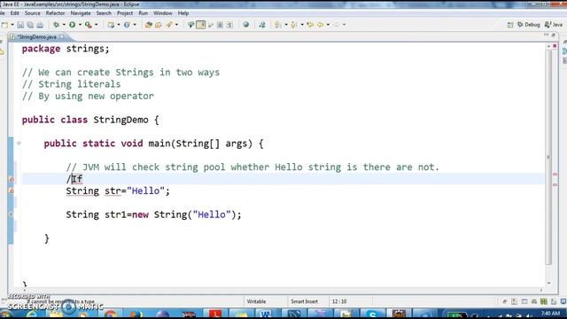 How to create Strings in java and different ways to create strings? смотреть онлайн