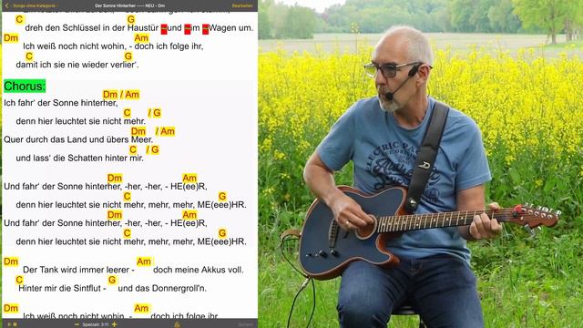 Der Sonne Hinterher - Johannes Oerding 〰️ Gitarre + SongBook ChordPro Akkordbegleitung