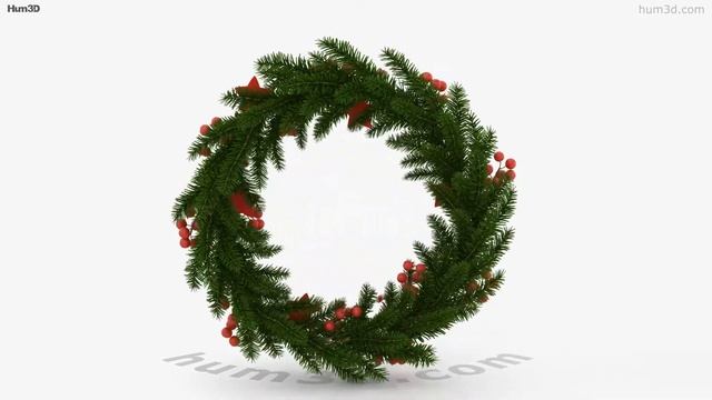 Christmas Wreath 3D model by Hum3D.com смотреть онлайн